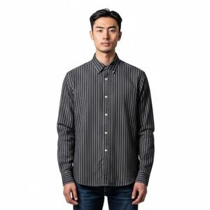 UNTUCKit Men’s FAIVELEY Navy and White Pinstripe Casual Button Down Shirt Sz XL